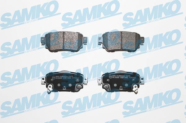 Samko 5SP1992 - Тормозные колодки, дисковые, комплект autospares.lv