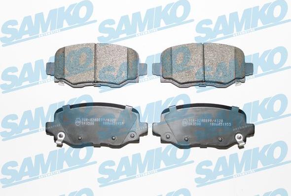 Samko 5SP1955 - Тормозные колодки, дисковые, комплект autospares.lv