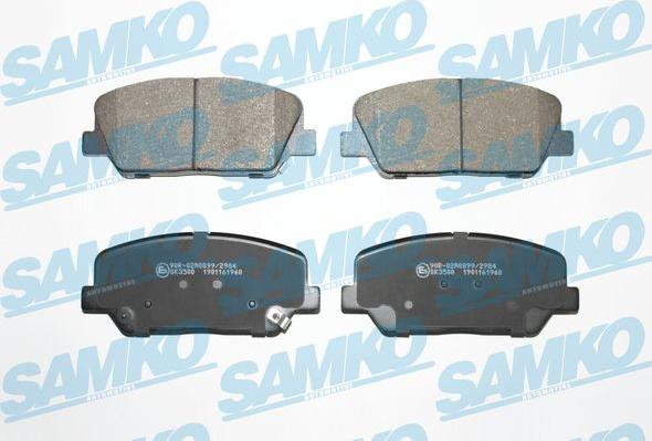 Samko 5SP1960 - Тормозные колодки, дисковые, комплект autospares.lv