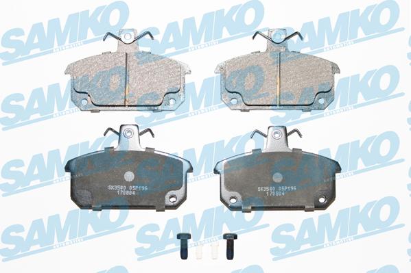 Samko 5SP196 - Тормозные колодки, дисковые, комплект autospares.lv