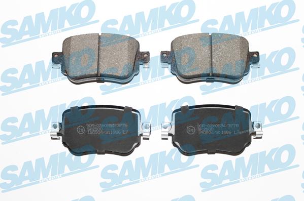Samko 5SP1986 - Тормозные колодки, дисковые, комплект autospares.lv