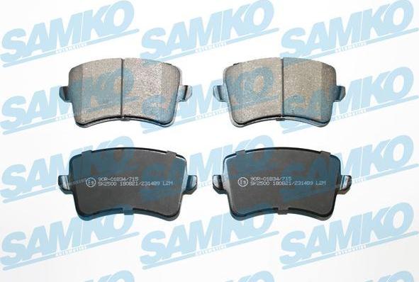 Samko 5SP1489 - Тормозные колодки, дисковые, комплект autospares.lv