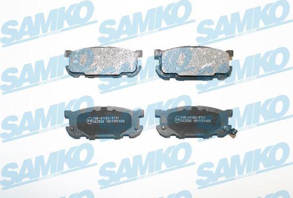 Samko 5SP1488 - Тормозные колодки, дисковые, комплект autospares.lv