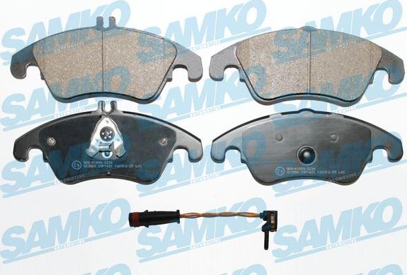 Samko 5SP1421A - Тормозные колодки, дисковые, комплект autospares.lv