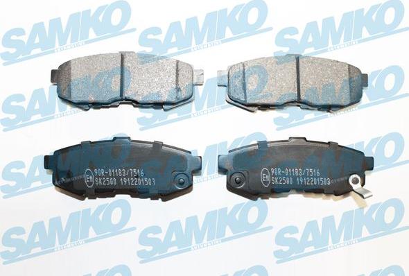Samko 5SP1503 - Тормозные колодки, дисковые, комплект autospares.lv