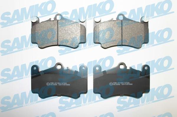 Samko 5SP1588 - Тормозные колодки, дисковые, комплект autospares.lv