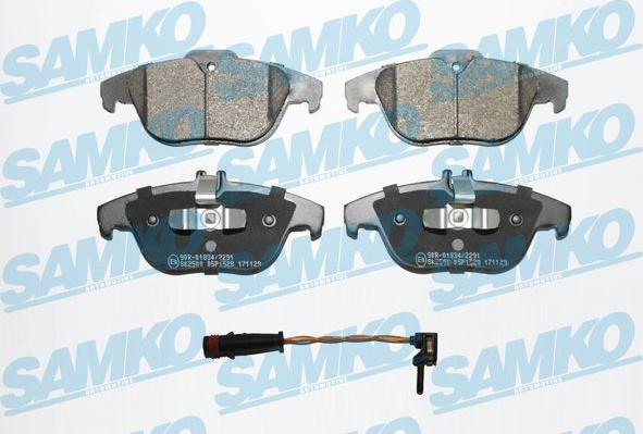 Samko 5SP1528A - Тормозные колодки, дисковые, комплект autospares.lv