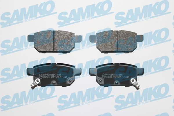 Samko 5SP1571 - Тормозные колодки, дисковые, комплект autospares.lv