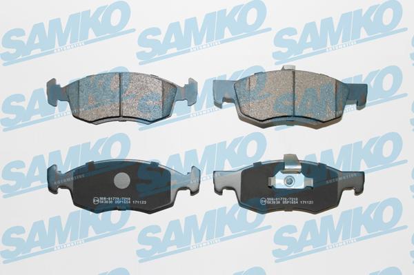 Samko 5SP1654 - Тормозные колодки, дисковые, комплект autospares.lv