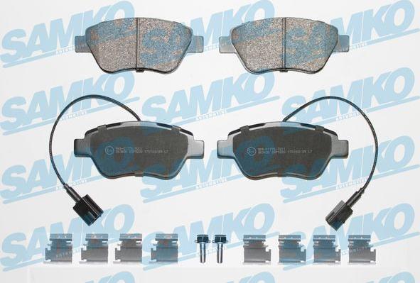 Samko 5SP1656K - Тормозные колодки, дисковые, комплект autospares.lv