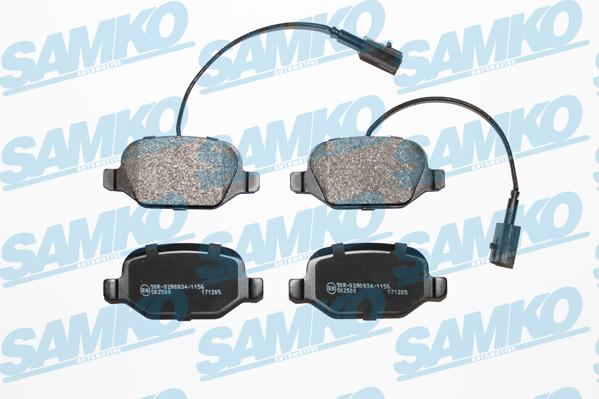 Samko 5SP1661 - Тормозные колодки, дисковые, комплект autospares.lv