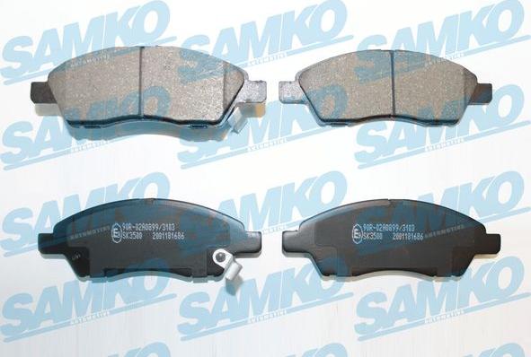 Samko 5SP1686 - Тормозные колодки, дисковые, комплект autospares.lv