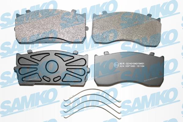 Samko 5SP1683 - Тормозные колодки, дисковые, комплект autospares.lv