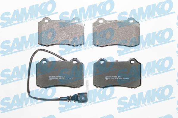 Samko 5SP1672 - Тормозные колодки, дисковые, комплект autospares.lv