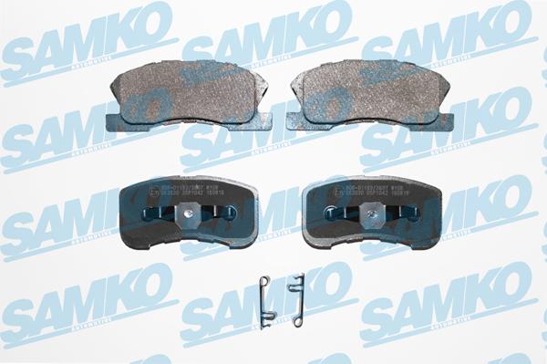 Samko 5SP1042 - Тормозные колодки, дисковые, комплект autospares.lv