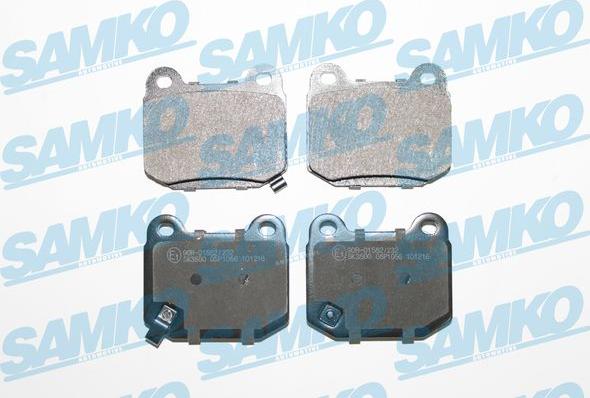 Samko 5SP1056 - Тормозные колодки, дисковые, комплект autospares.lv