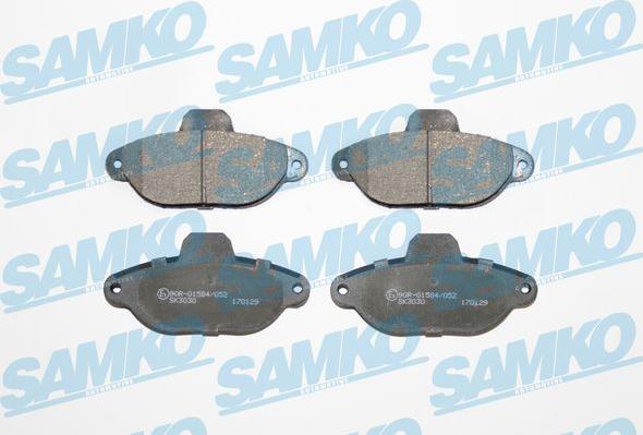 Samko 5SP1191 - Тормозные колодки, дисковые, комплект autospares.lv
