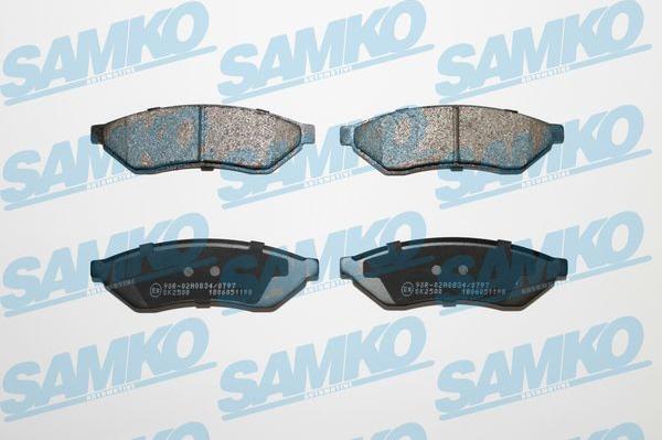 Samko 5SP1198 - Тормозные колодки, дисковые, комплект autospares.lv
