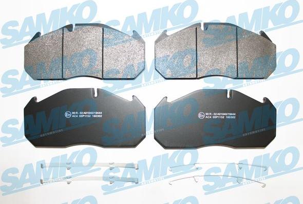 Samko 5SP1152 - Тормозные колодки, дисковые, комплект autospares.lv