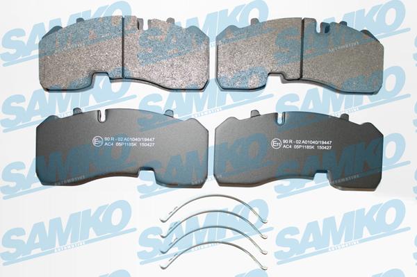 Samko 5SP1185 - Тормозные колодки, дисковые, комплект autospares.lv