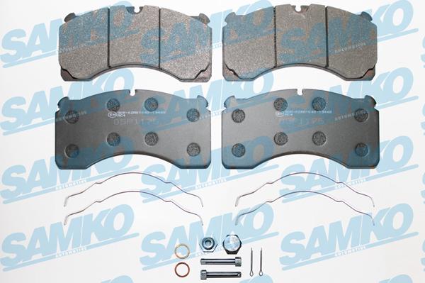 Samko 5SP1175K - Тормозные колодки, дисковые, комплект autospares.lv