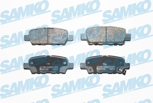 Samko 5SP1862 - Тормозные колодки, дисковые, комплект autospares.lv
