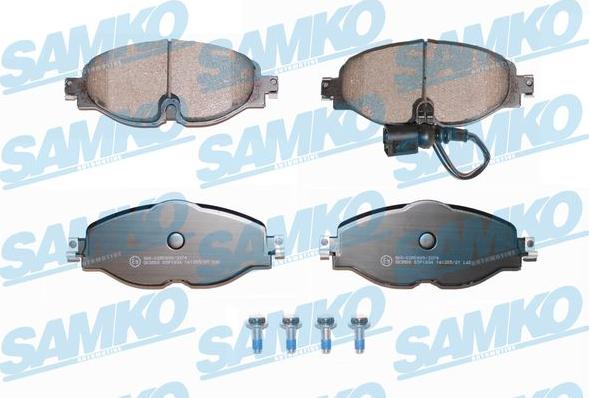 Samko 5SP1834 - Тормозные колодки, дисковые, комплект autospares.lv