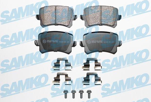 Samko 5SP1390K - Тормозные колодки, дисковые, комплект autospares.lv