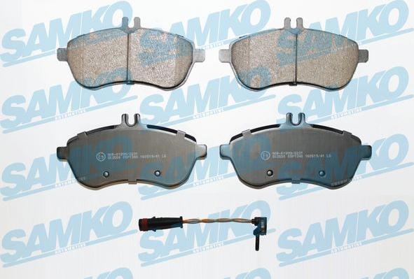 Samko 5SP1340A - Тормозные колодки, дисковые, комплект autospares.lv