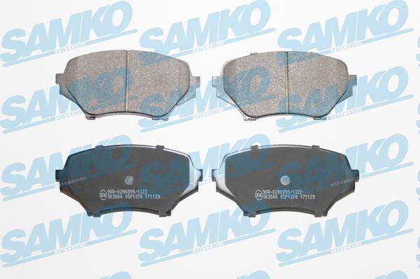 Samko 5SP1378 - Тормозные колодки, дисковые, комплект autospares.lv