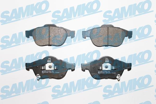 Samko 5SP1215 - Тормозные колодки, дисковые, комплект autospares.lv