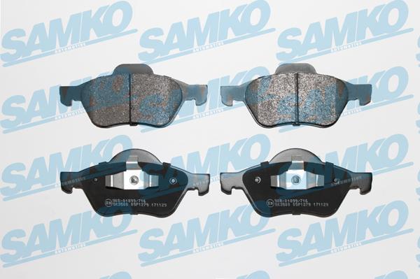 Samko 5SP1279 - Тормозные колодки, дисковые, комплект autospares.lv