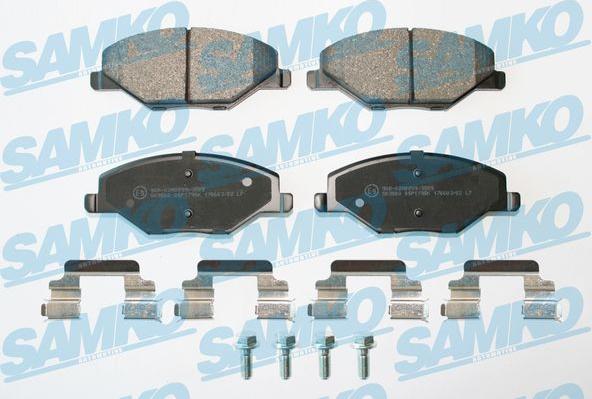 Samko 5SP1795K - Тормозные колодки, дисковые, комплект autospares.lv