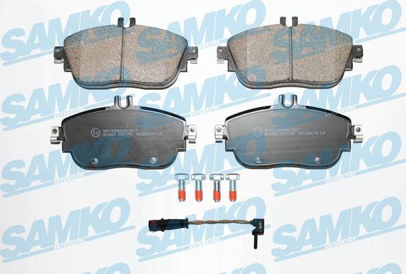 Samko 5SP1781A - Тормозные колодки, дисковые, комплект autospares.lv