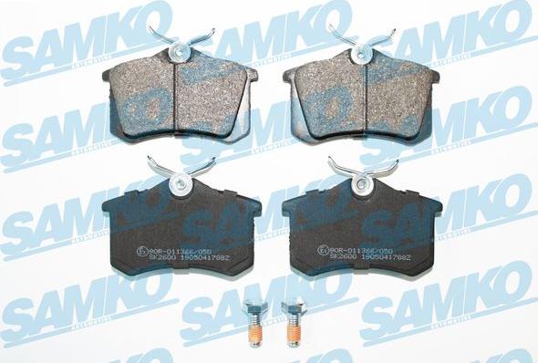 Samko 5SP1788 - Тормозные колодки, дисковые, комплект autospares.lv