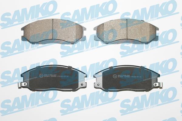 Samko 5SP858 - Тормозные колодки, дисковые, комплект autospares.lv