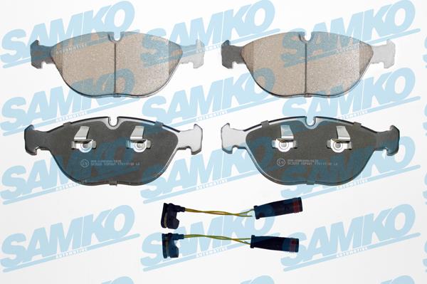 Samko 5SP881G - Тормозные колодки, дисковые, комплект autospares.lv