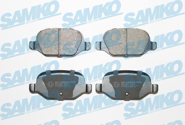 Samko 5SP872 - Тормозные колодки, дисковые, комплект autospares.lv