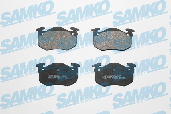 Samko 5SP307 - Тормозные колодки, дисковые, комплект autospares.lv