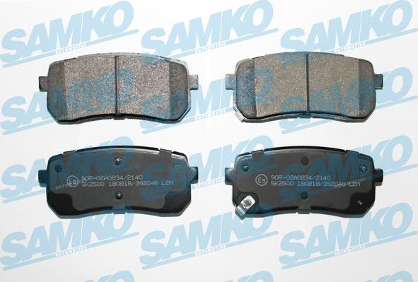 Samko 5SP2046 - Тормозные колодки, дисковые, комплект autospares.lv