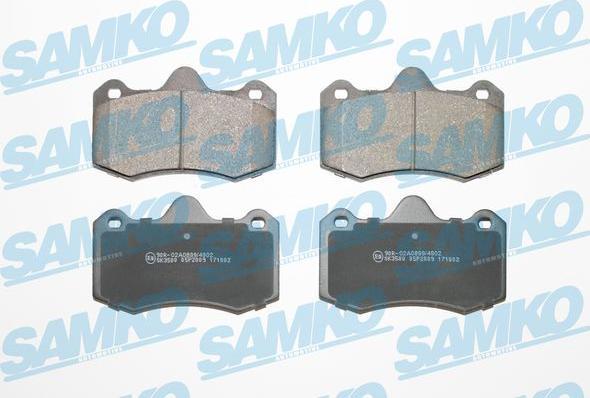 Samko 5SP2009 - Тормозные колодки, дисковые, комплект autospares.lv