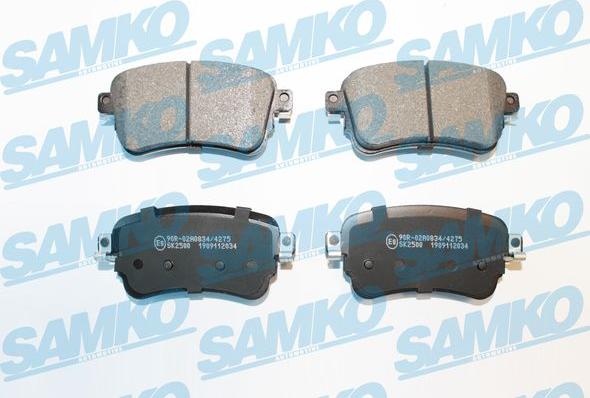 Samko 5SP2034 - Тормозные колодки, дисковые, комплект autospares.lv
