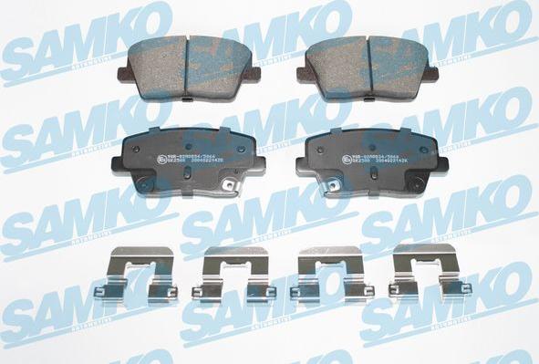 Samko 5SP2142K - Тормозные колодки, дисковые, комплект autospares.lv