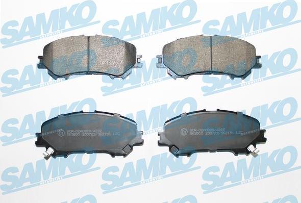 Samko 5SP2151 - Тормозные колодки, дисковые, комплект autospares.lv