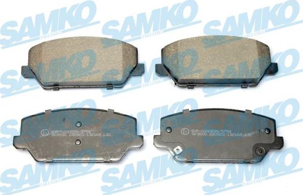 Samko 5SP2165 - Тормозные колодки, дисковые, комплект autospares.lv