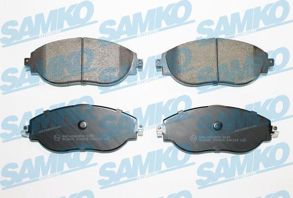 Samko 5SP2163 - Тормозные колодки, дисковые, комплект autospares.lv