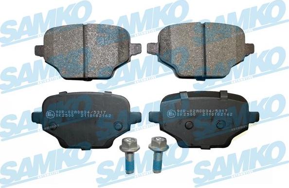 Samko 5SP2162 - Тормозные колодки, дисковые, комплект autospares.lv