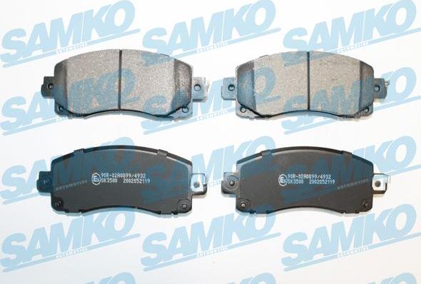 Samko 5SP2119 - Тормозные колодки, дисковые, комплект autospares.lv