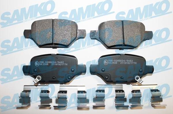 Samko 5SP2177K - Тормозные колодки, дисковые, комплект autospares.lv