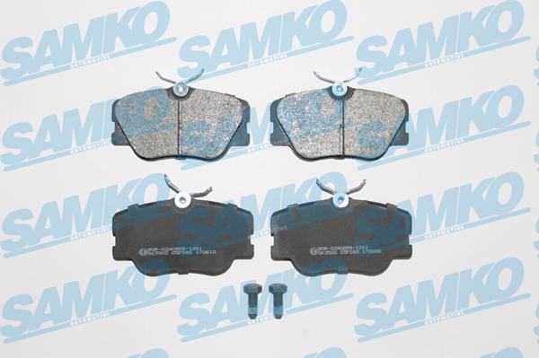 Samko 5SP280 - Тормозные колодки, дисковые, комплект autospares.lv